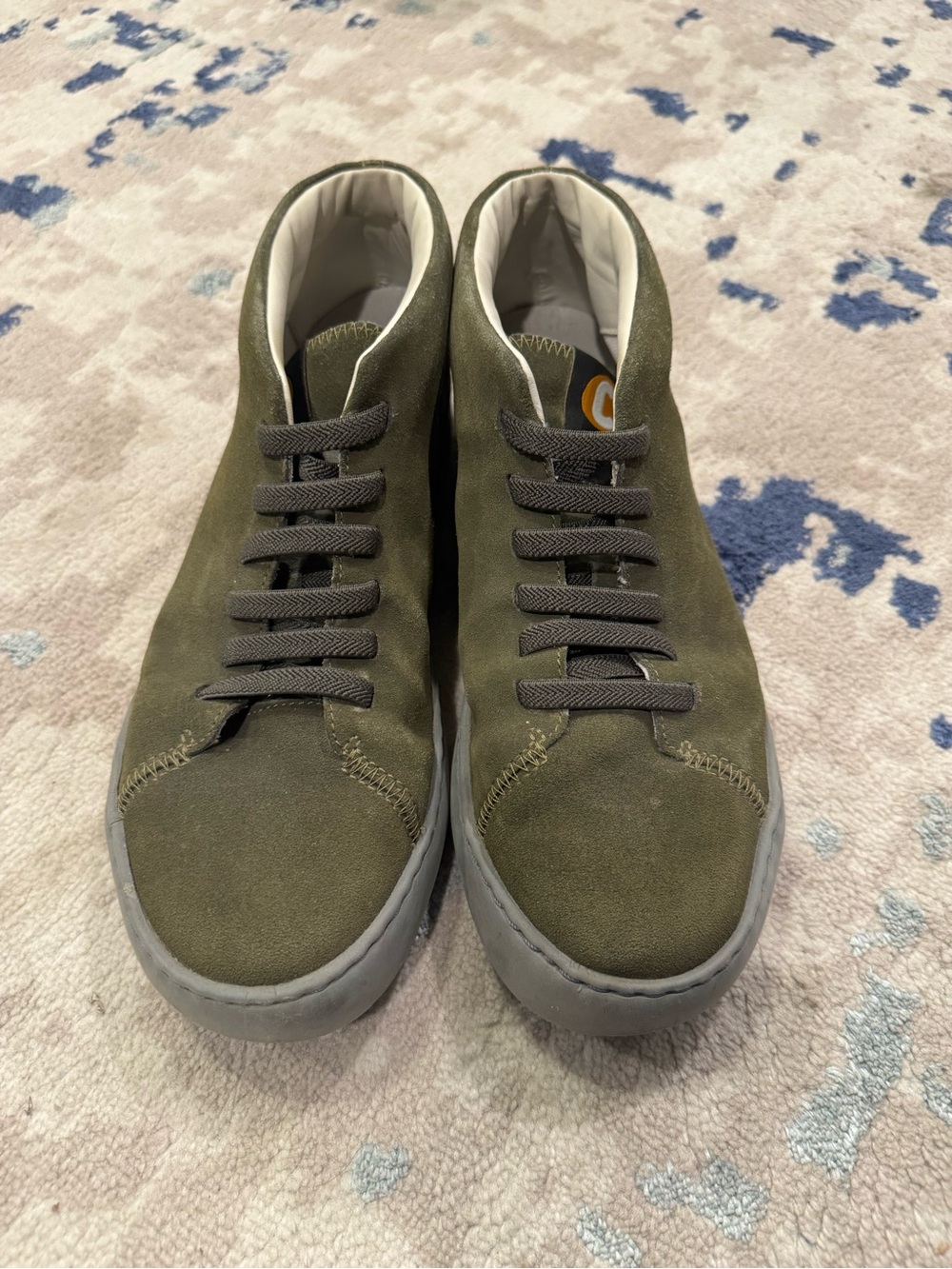 Camper Olive Green Suede Sneakers